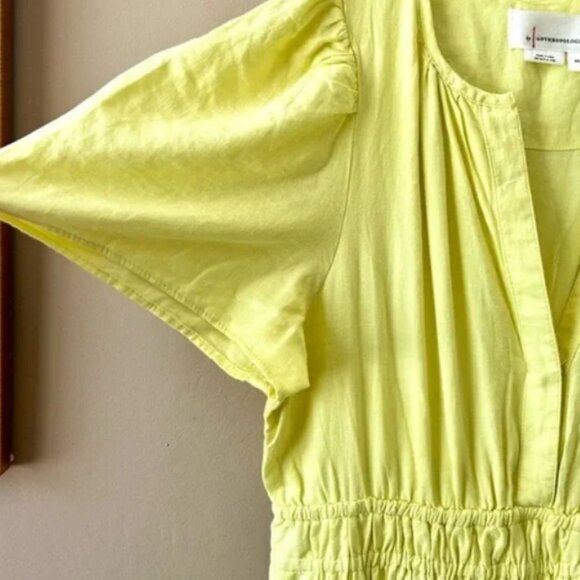 Anthropologie - The Somerset Maxi Dress Tiered: Linen | Lemon Yellow | Size XSP - Picture 8 of 17